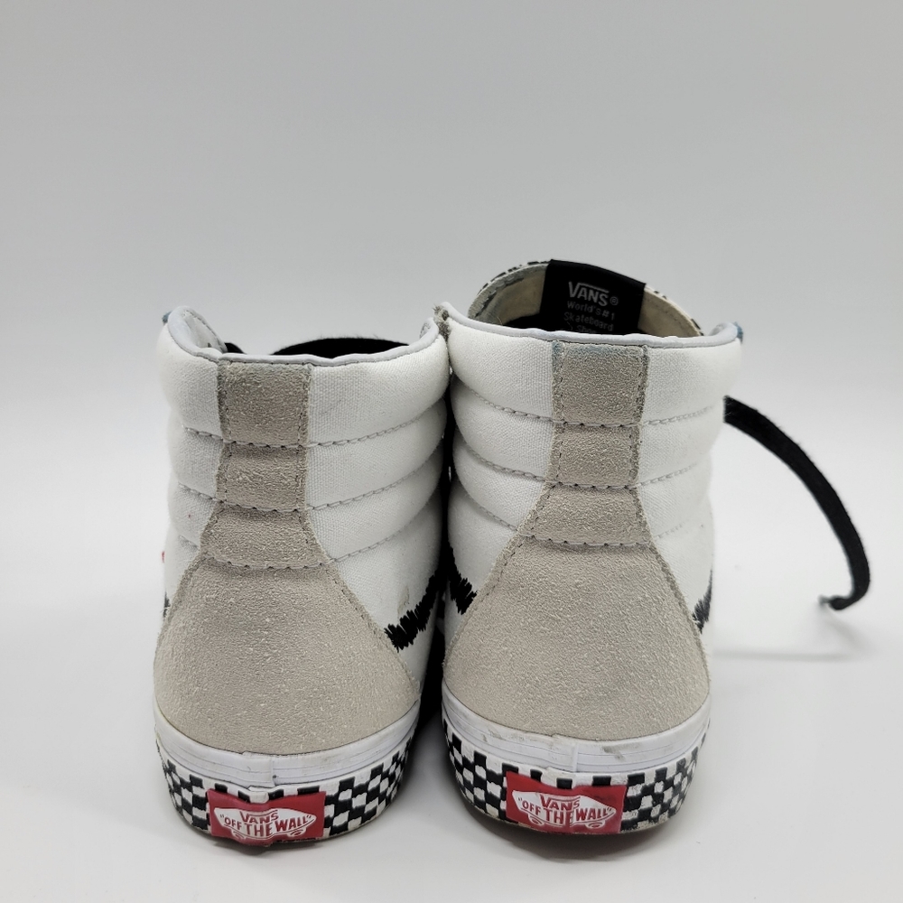 Vans. Unisex SK8-Hi Reissue DIY Black/ True White Skate Shoe - Picture 6 of 12